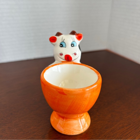 Colourful and Cute Vintage Ceramic Animal Egg Cups Set of 4 - Picture 5 of 14